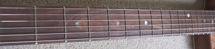 Gidgee guitar fretboard